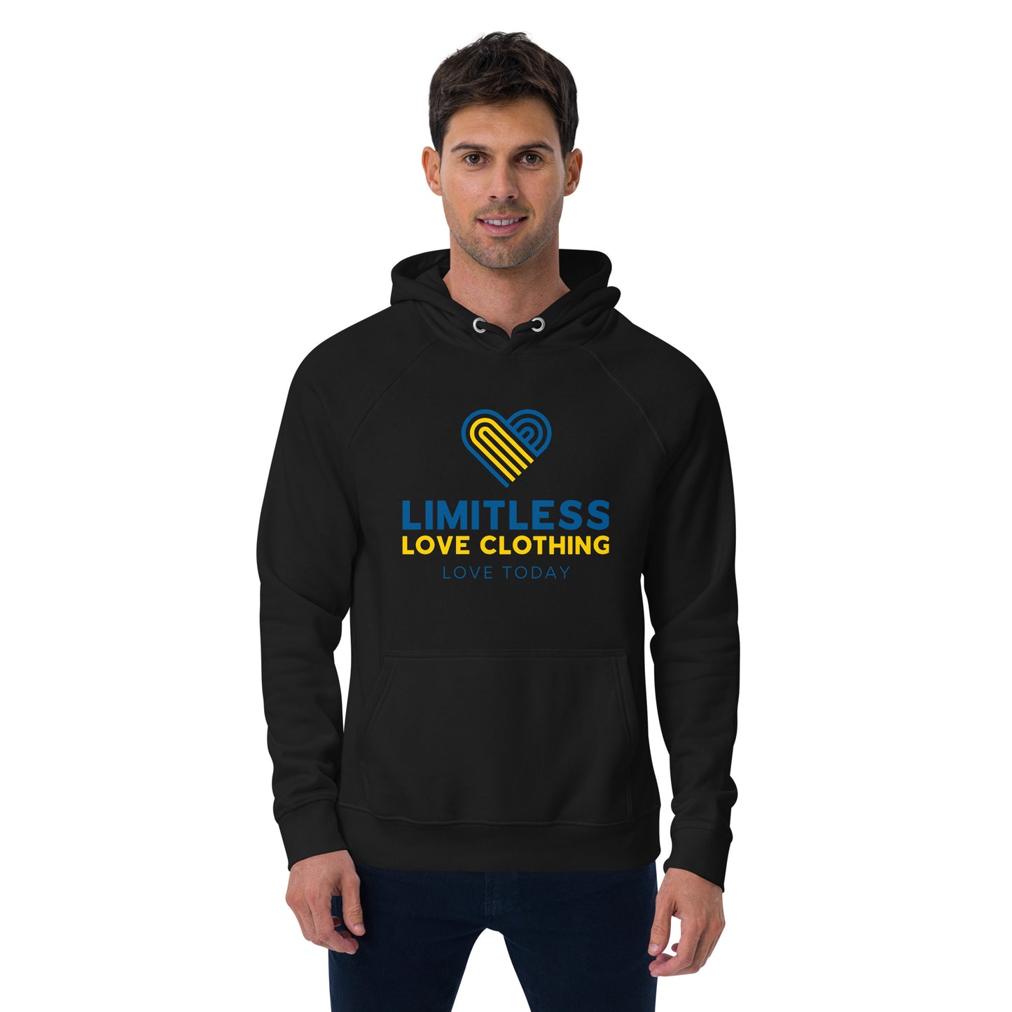 Unity for Ukraine Unisex Eco Raglan Hoodie