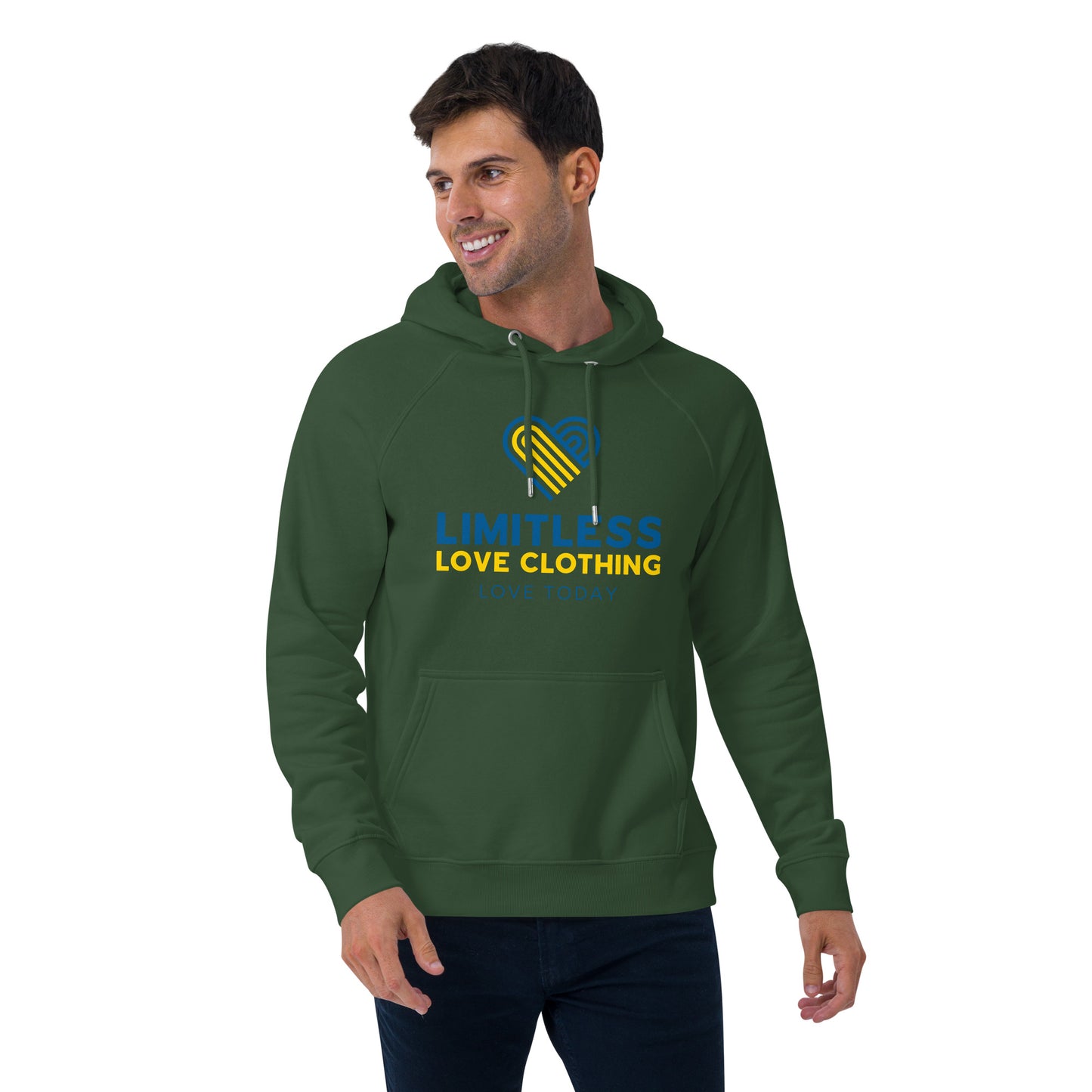 Unity for Ukraine Unisex Eco Raglan Hoodie