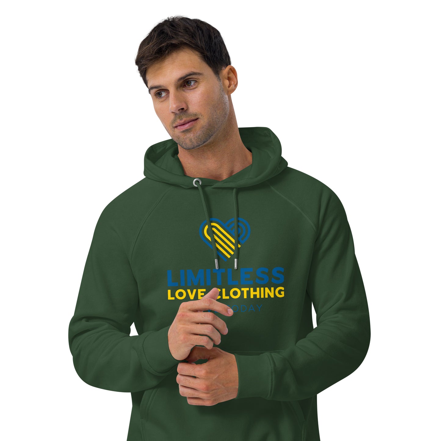 Unity for Ukraine Unisex Eco Raglan Hoodie