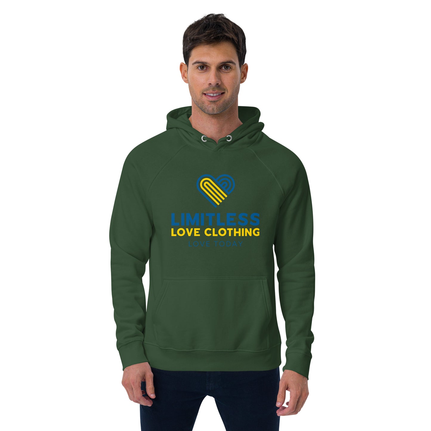 Unity for Ukraine Unisex Eco Raglan Hoodie