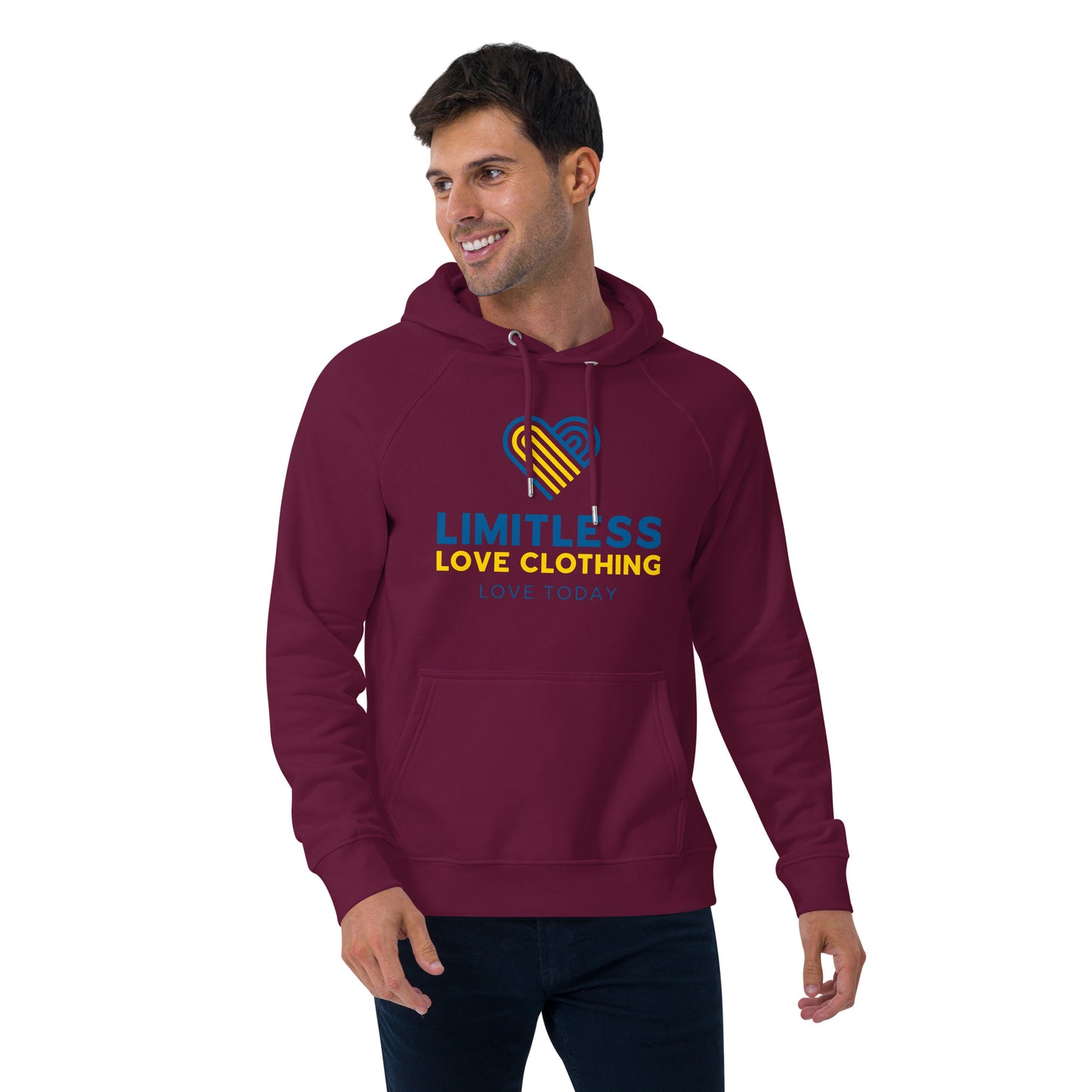Unity for Ukraine Unisex Eco Raglan Hoodie