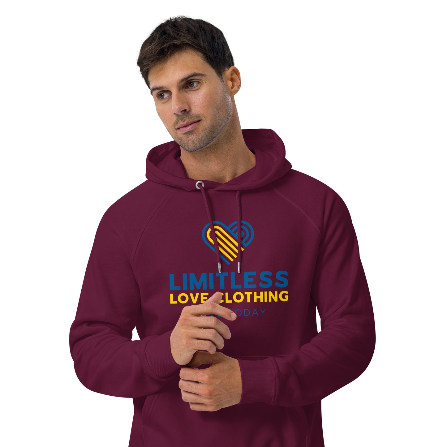 Unity for Ukraine Unisex Eco Raglan Hoodie