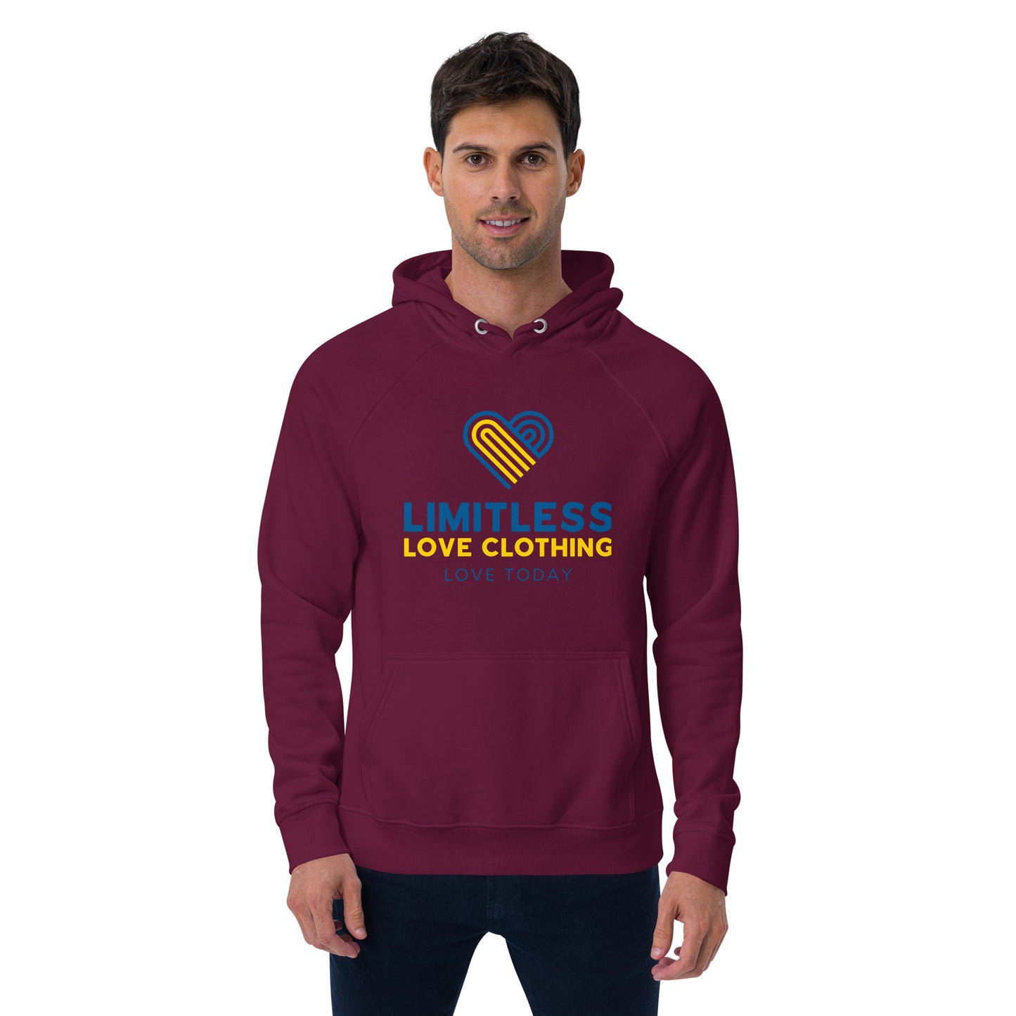 Unity for Ukraine Unisex Eco Raglan Hoodie