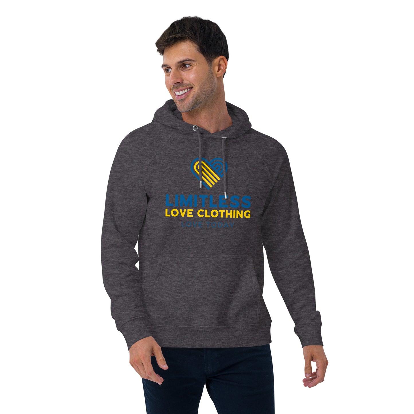 Unity for Ukraine Unisex Eco Raglan Hoodie