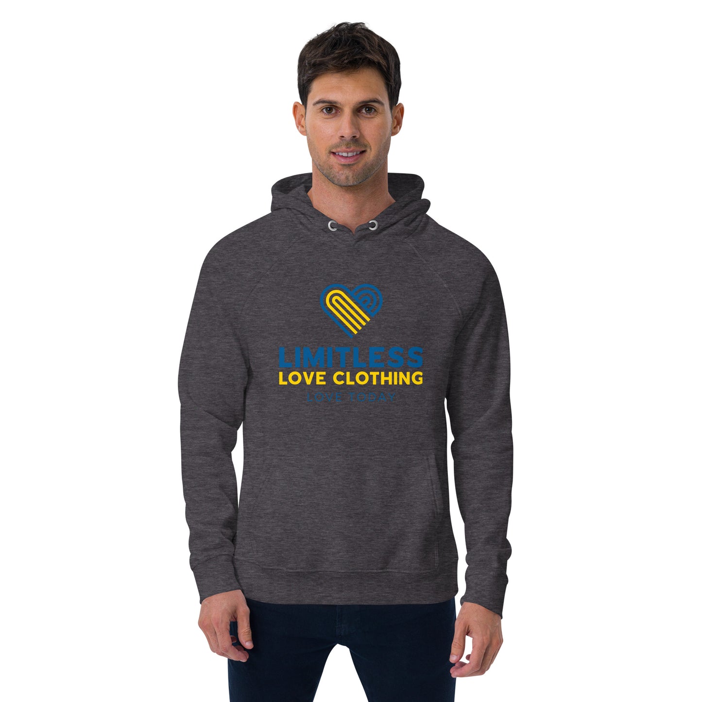 Unity for Ukraine Unisex Eco Raglan Hoodie