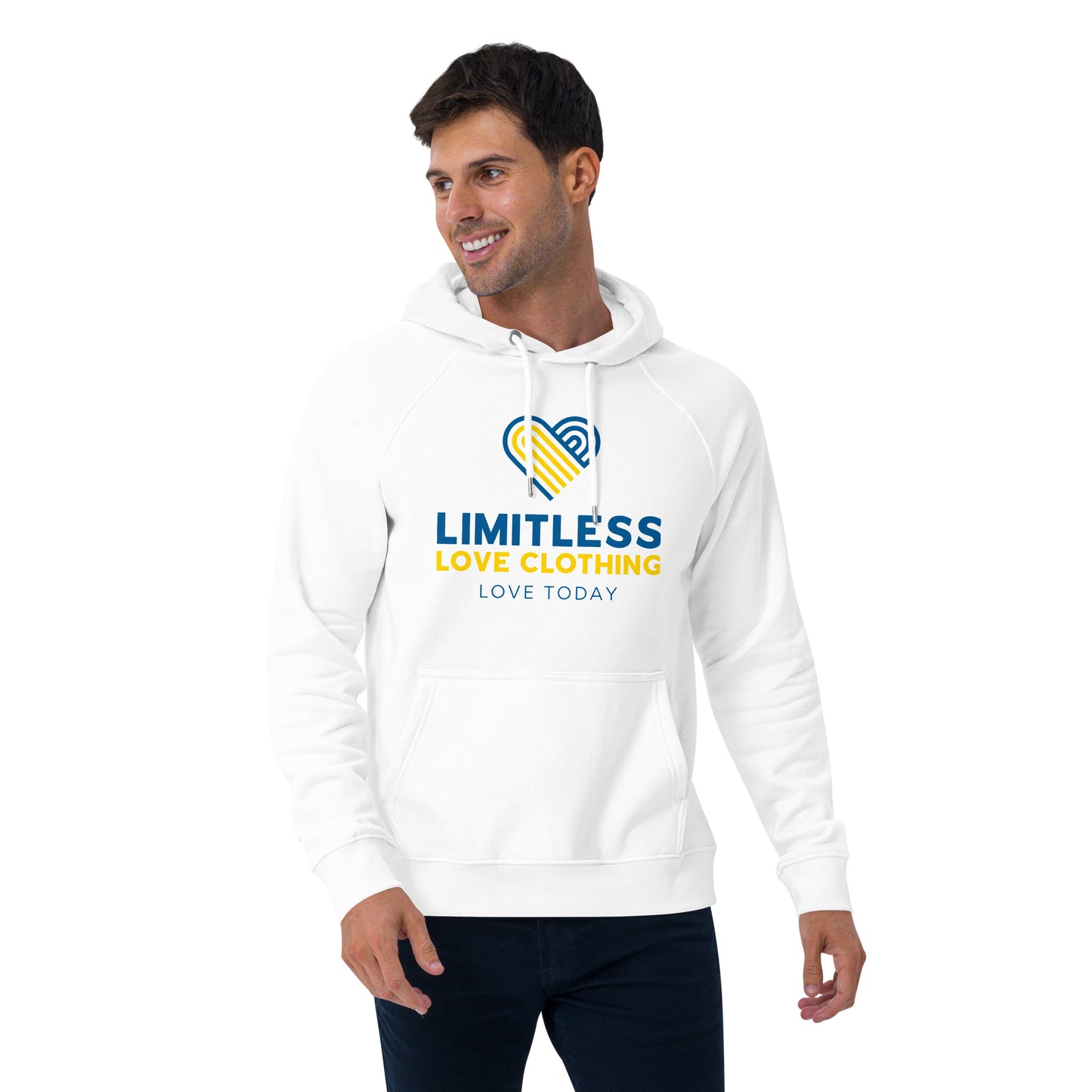 Unity for Ukraine Unisex Eco Raglan Hoodie