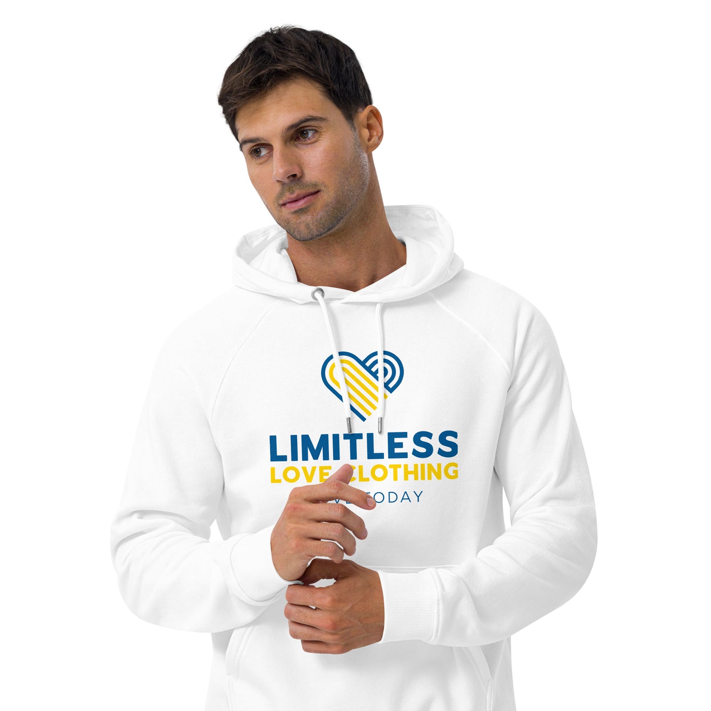 Unity for Ukraine Unisex Eco Raglan Hoodie