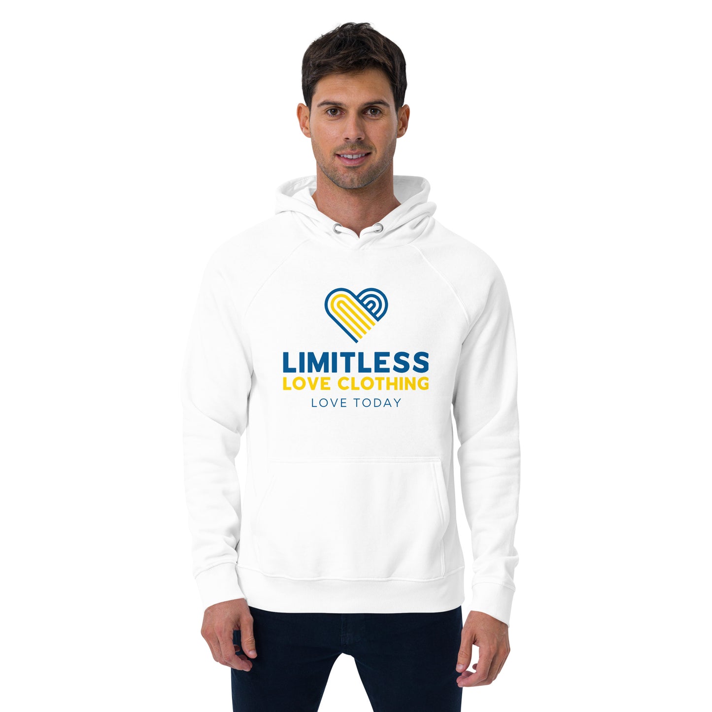 Unity for Ukraine Unisex Eco Raglan Hoodie