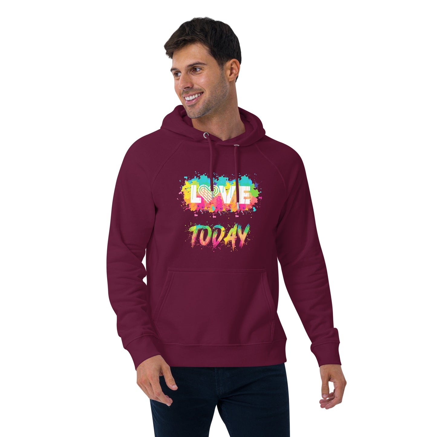 Rainbow Splash Eco Raglan Hoodie