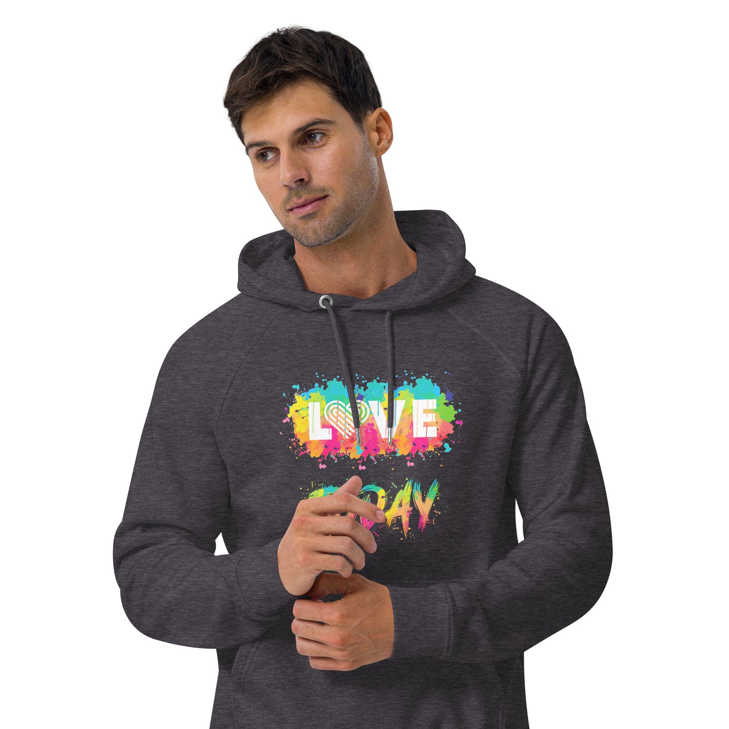 Rainbow Splash Eco Raglan Hoodie