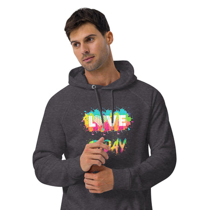 Rainbow Splash Eco Raglan Hoodie