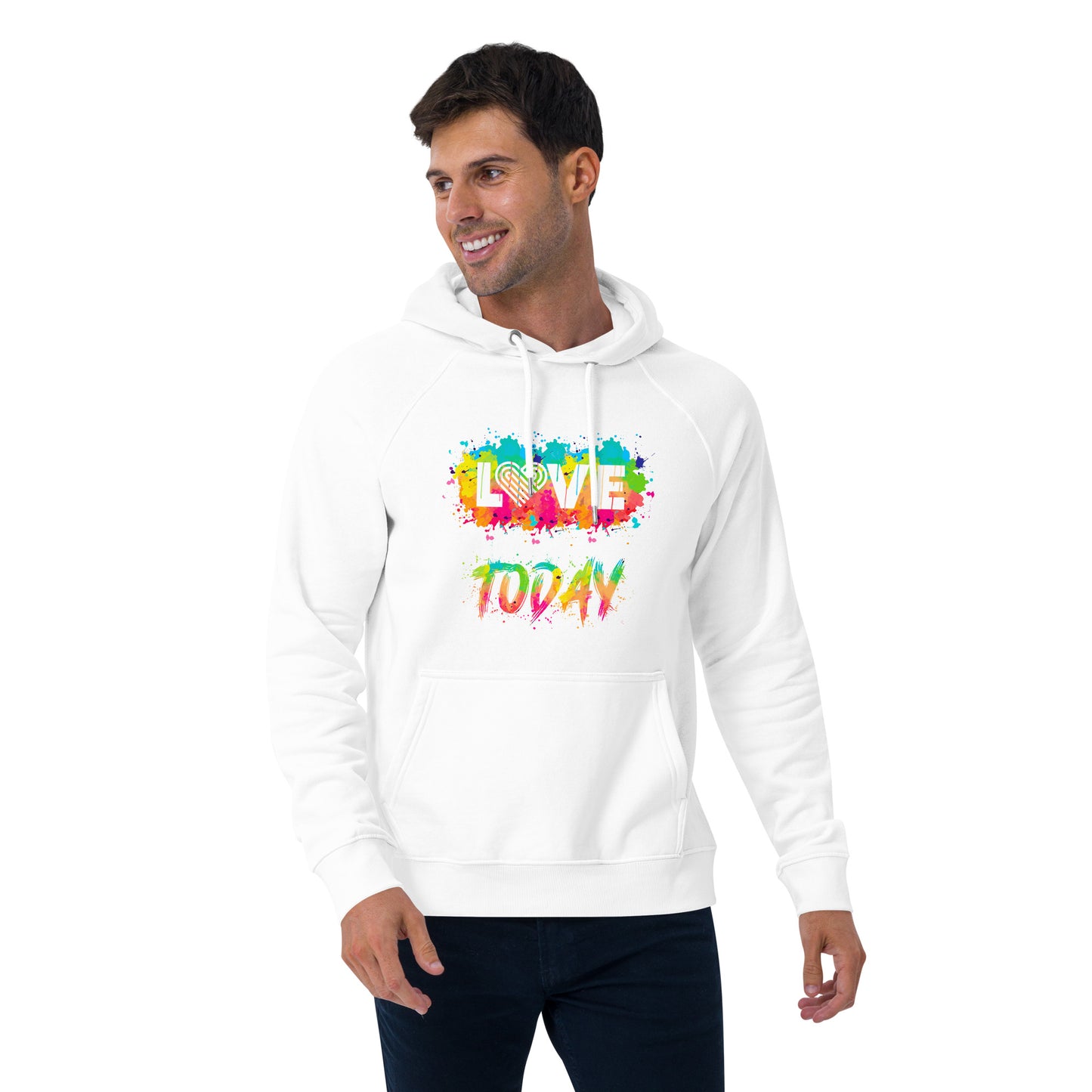 Rainbow Splash Eco Raglan Hoodie